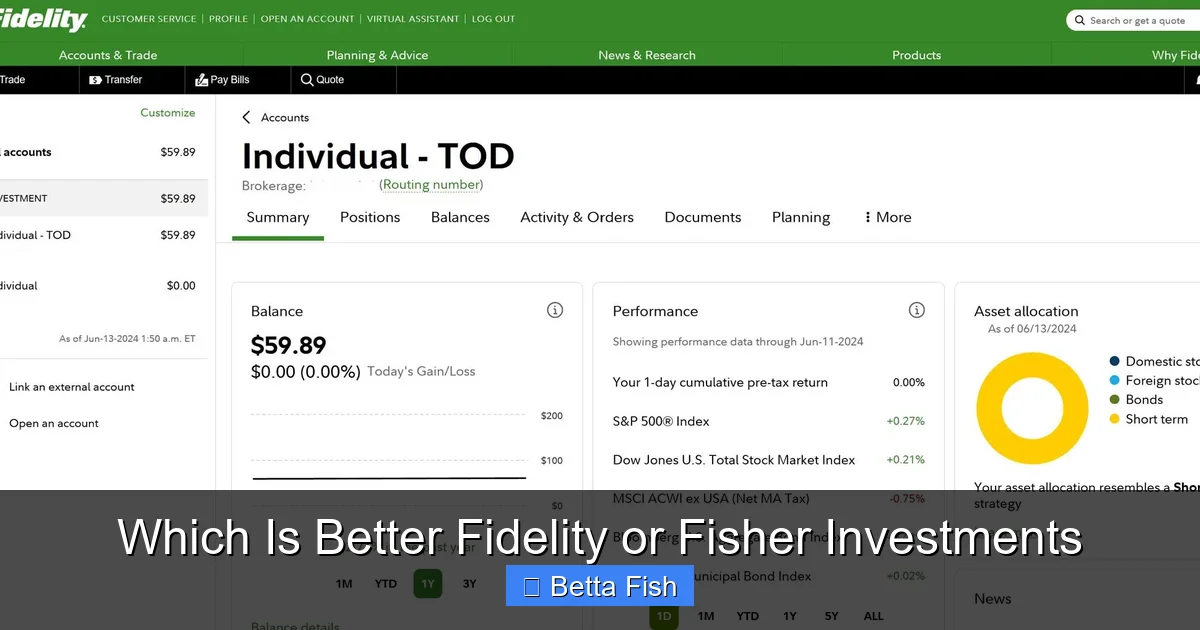Which Is Better Fidelity or Fisher Investments
