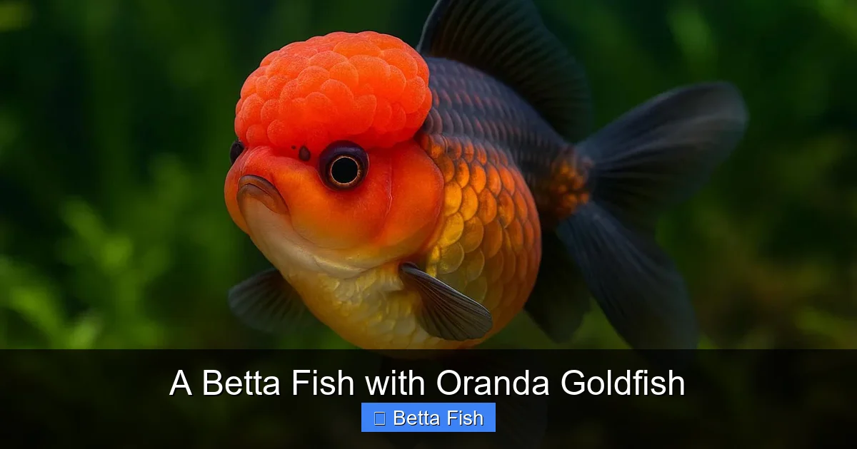 A Betta Fish with Oranda Goldfish