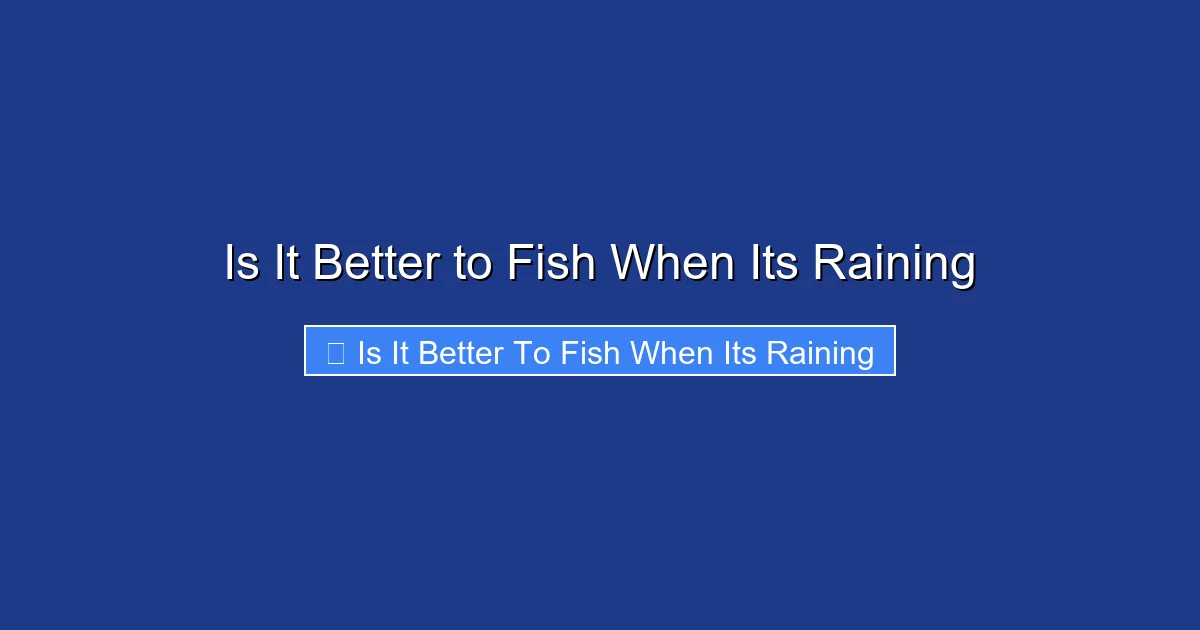 Is It Better to Fish When Its Raining