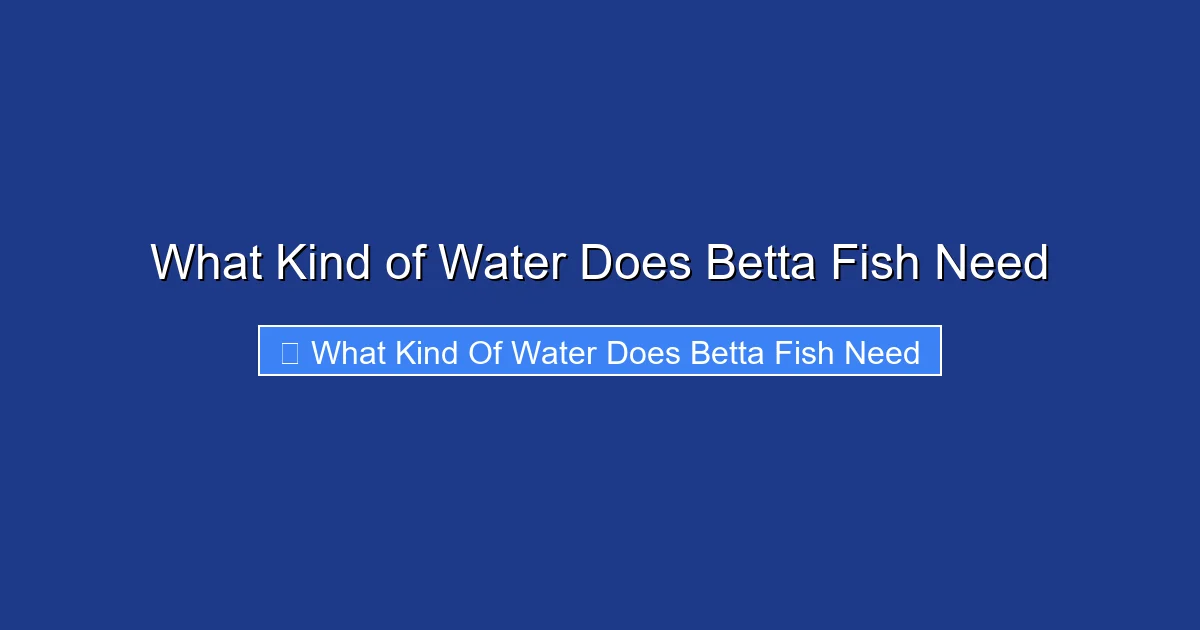 What Kind of Water Does Betta Fish Need