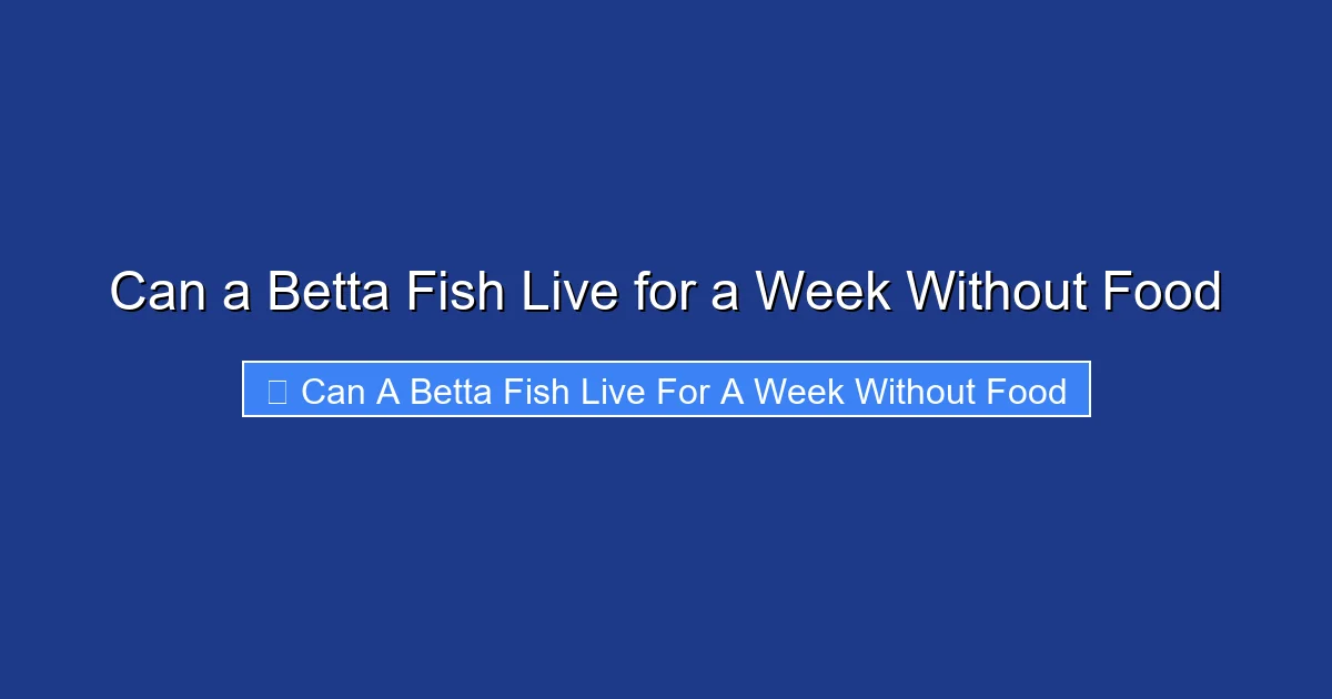 Can a Betta Fish Live for a Week Without Food