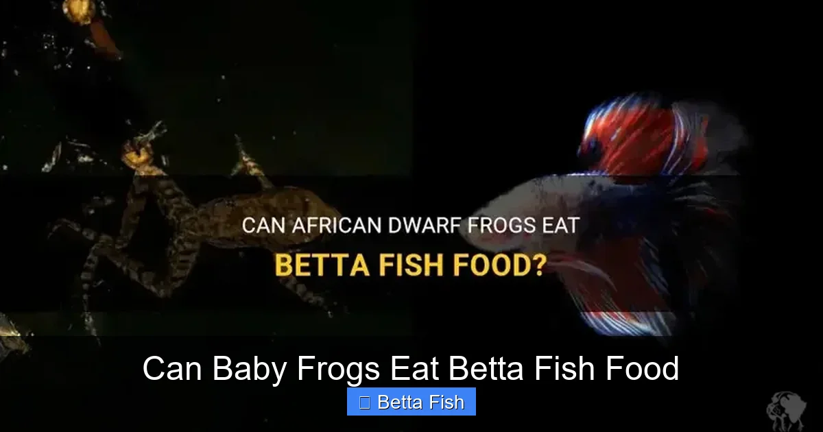 Can Baby Frogs Eat Betta Fish Food