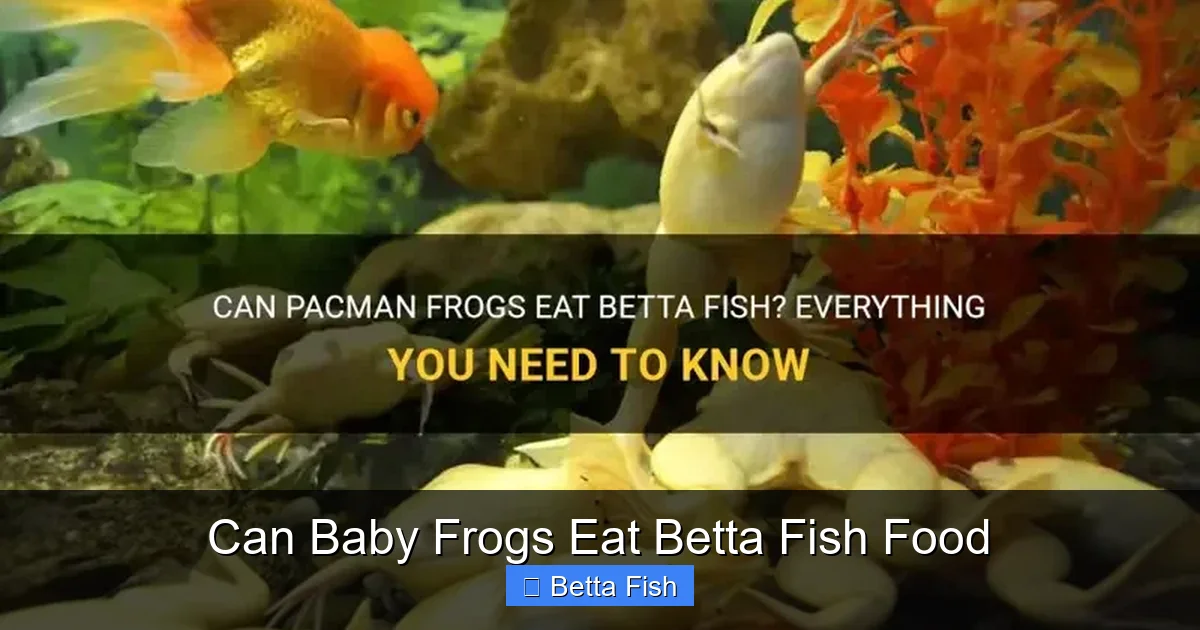 Can Baby Frogs Eat Betta Fish Food