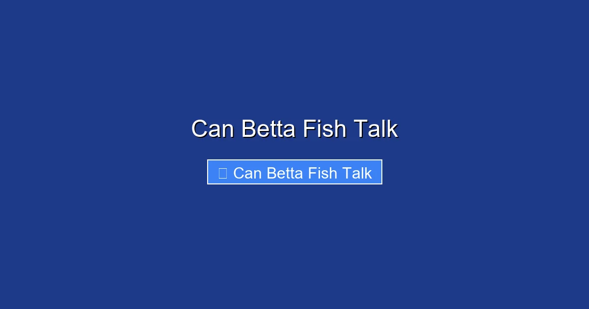 Can Betta Fish Talk