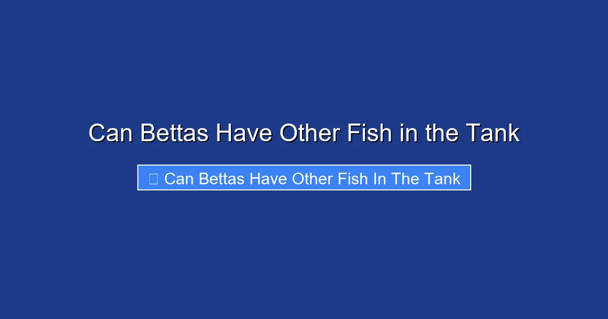 Can Bettas Have Other Fish in the Tank
