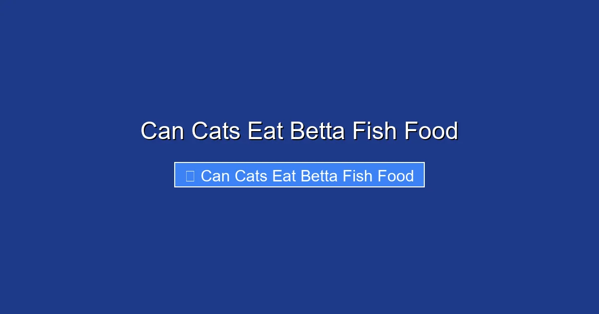 Can Cats Eat Betta Fish Food