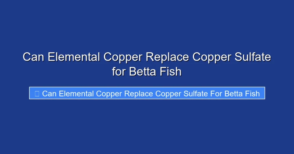 Can Elemental Copper Replace Copper Sulfate for Betta Fish