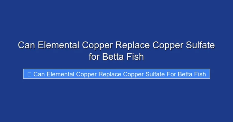 Can Elemental Copper Replace Copper Sulfate for Betta Fish