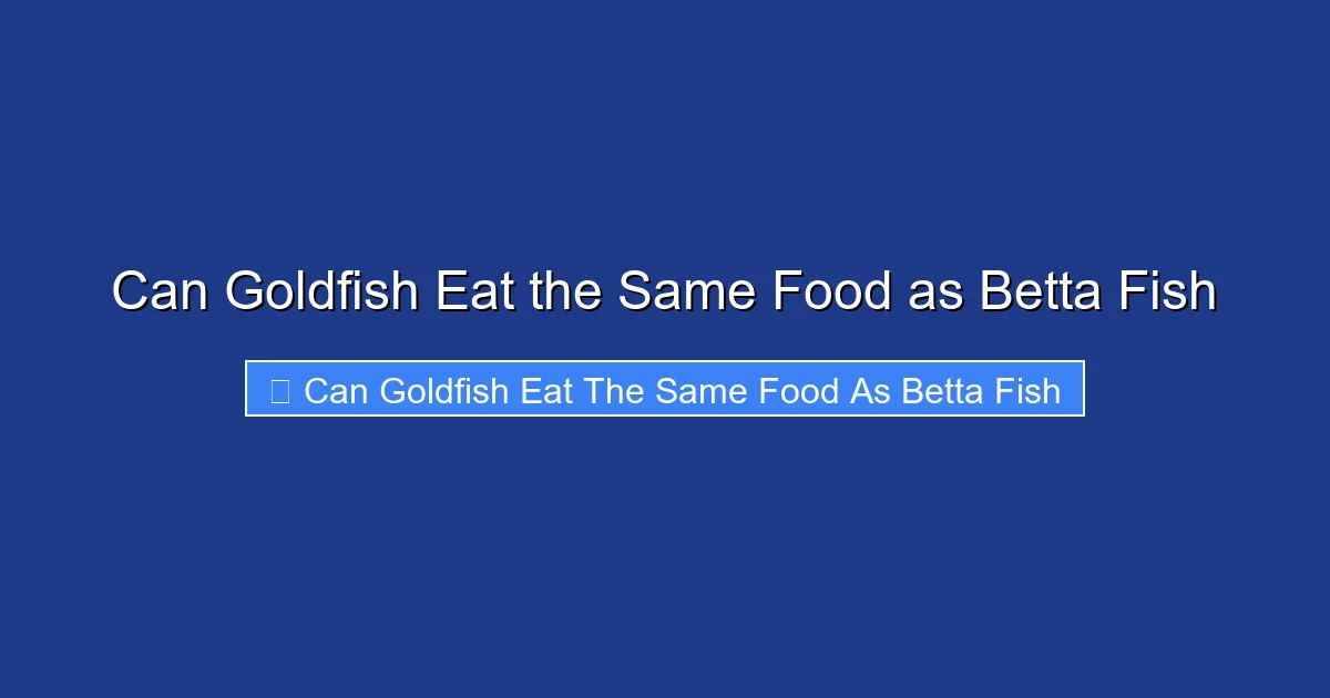 Can Goldfish Eat the Same Food as Betta Fish