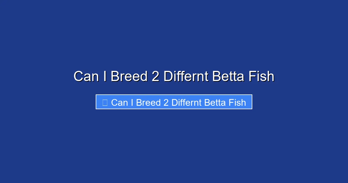 Can I Breed 2 Differnt Betta Fish