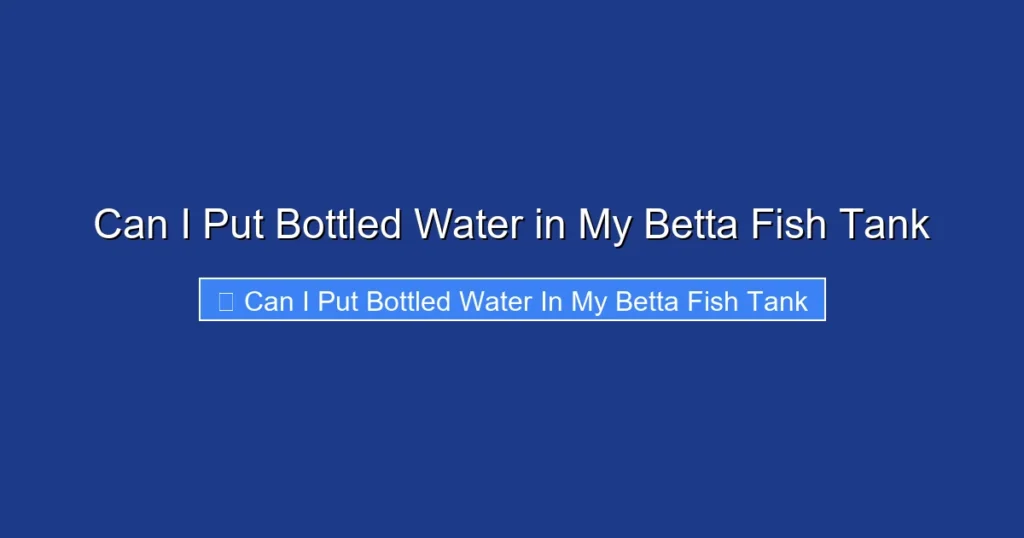 Can I Put Bottled Water in My Betta Fish Tank