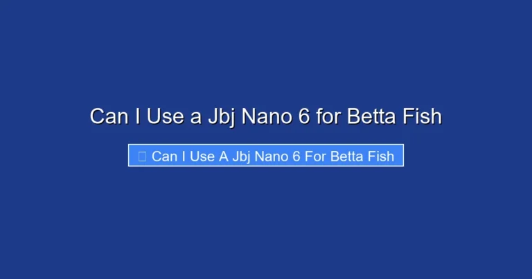 Can I Use a Jbj Nano 6 for Betta Fish