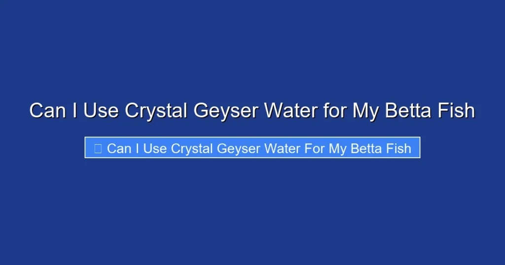 Can I Use Crystal Geyser Water for My Betta Fish