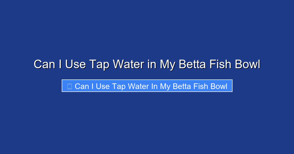 Can I Use Tap Water in My Betta Fish Bowl