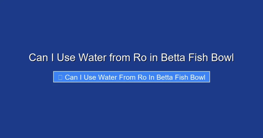 Can I Use Water from Ro in Betta Fish Bowl