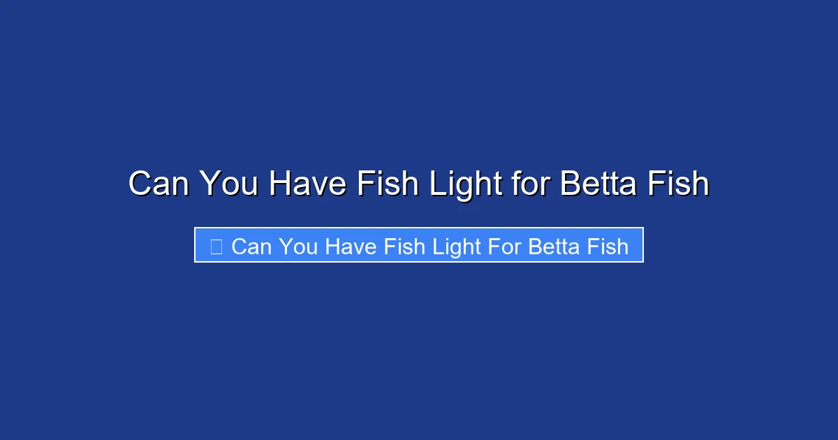 Can You Have Fish Light for Betta Fish
