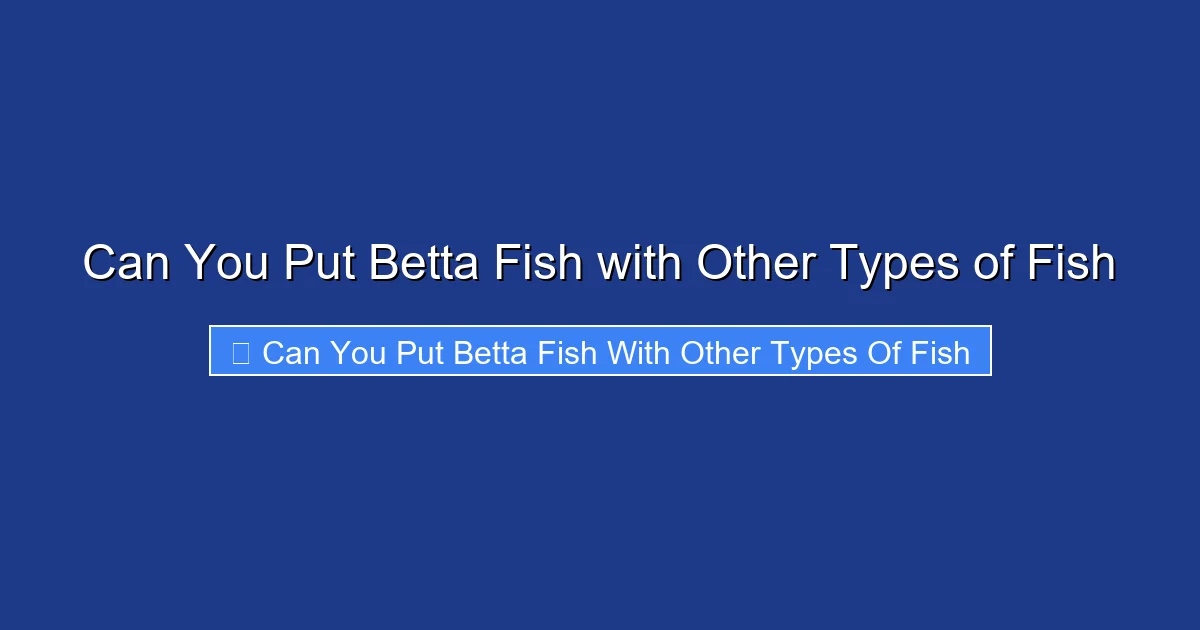 Can You Put Betta Fish with Other Types of Fish