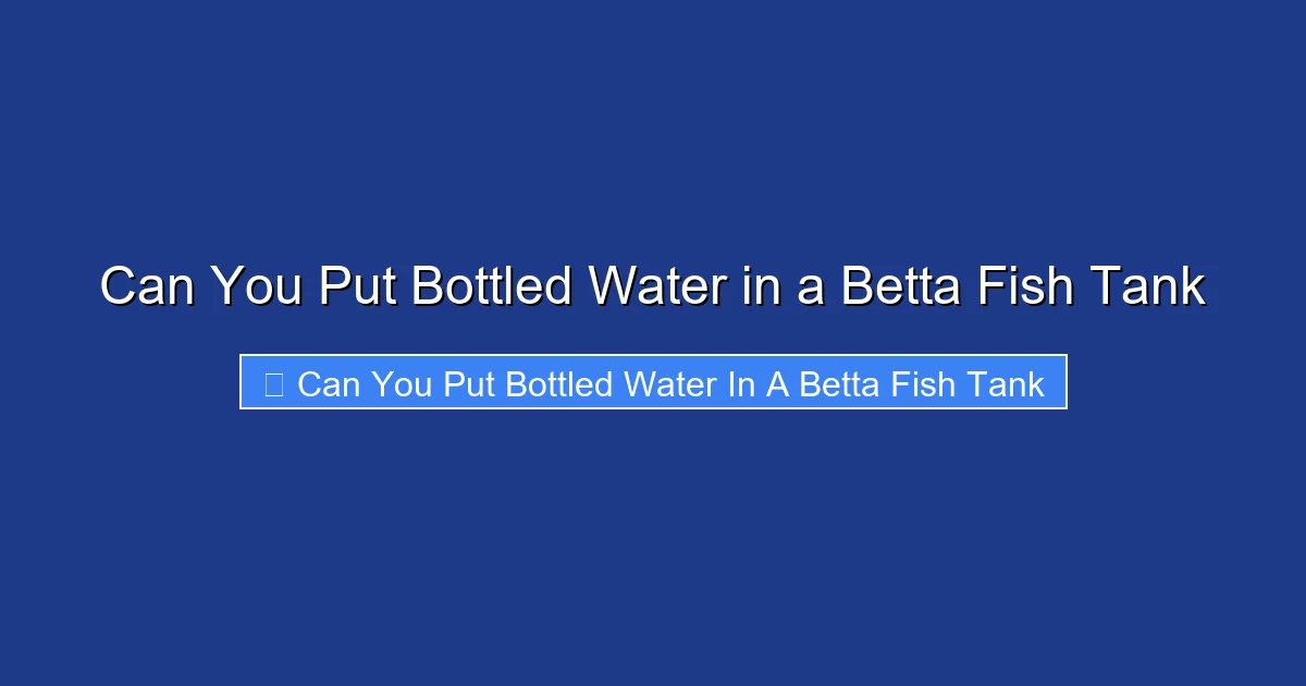 Can You Put Bottled Water in a Betta Fish Tank