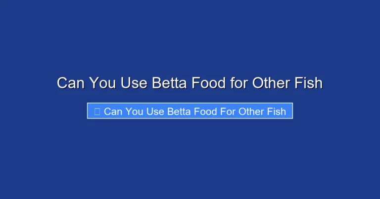 Can You Use Betta Food for Other Fish