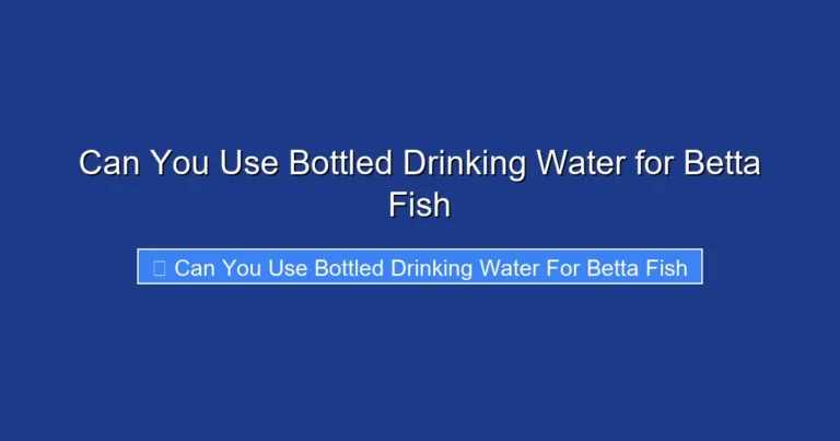Can You Use Bottled Drinking Water for Betta Fish