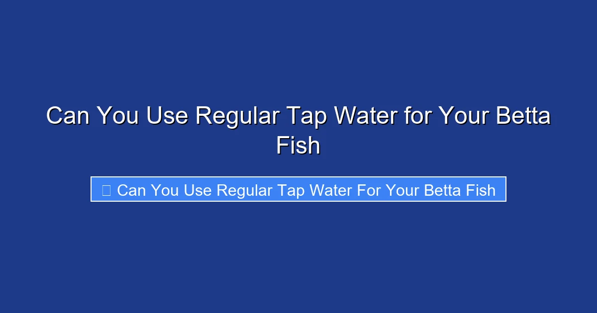 Can You Use Regular Tap Water for Your Betta Fish