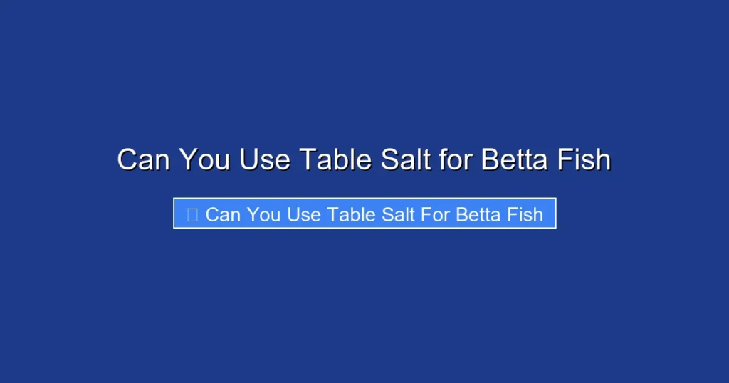 Can You Use Table Salt for Betta Fish