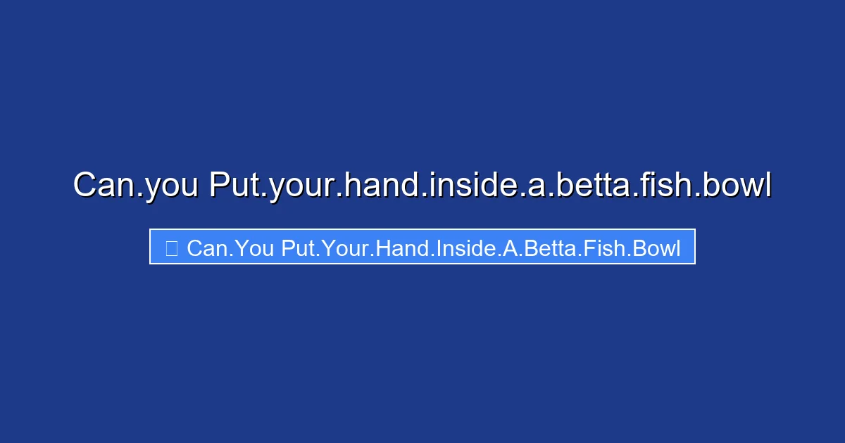Can.you Put.your.hand.inside.a.betta.fish.bowl