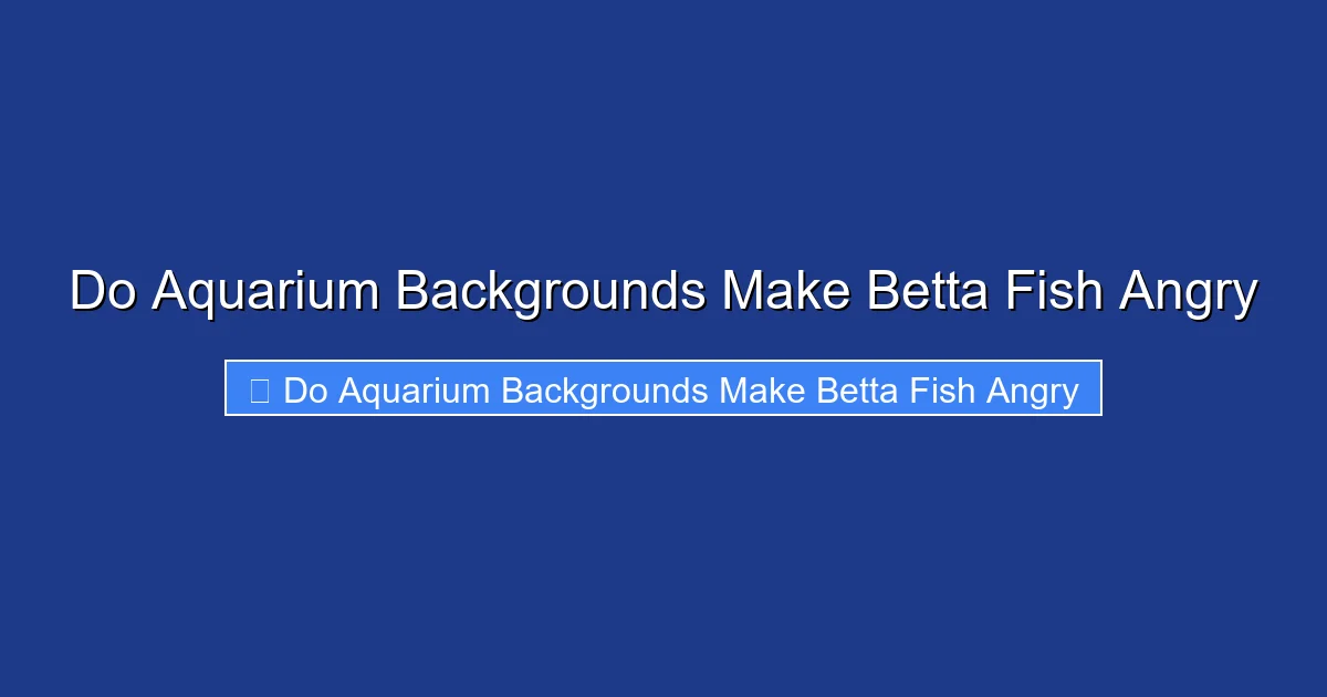 Do Aquarium Backgrounds Make Betta Fish Angry