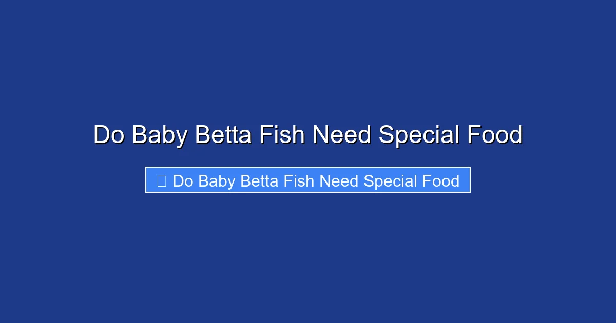 Do Baby Betta Fish Need Special Food