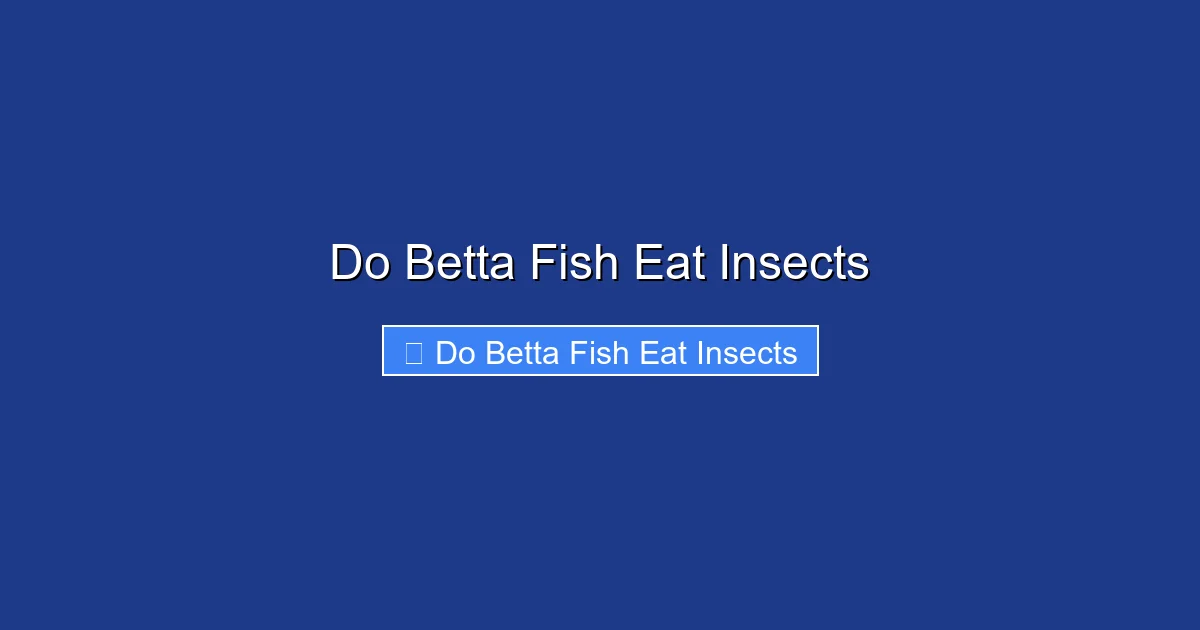 Do Betta Fish Eat Insects