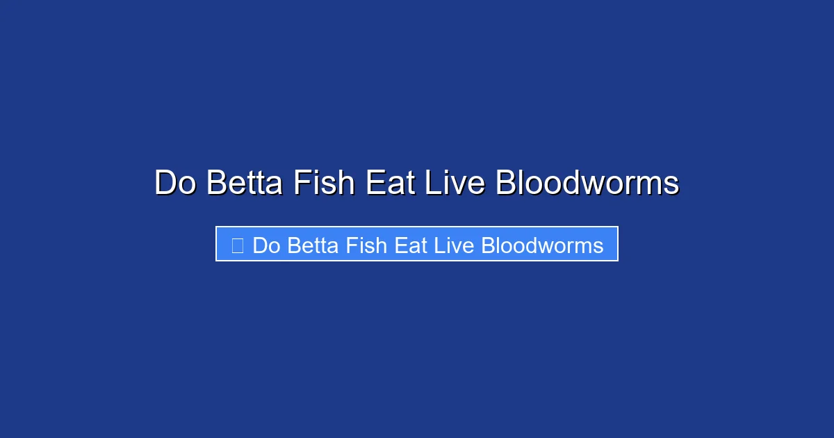 Do Betta Fish Eat Live Bloodworms