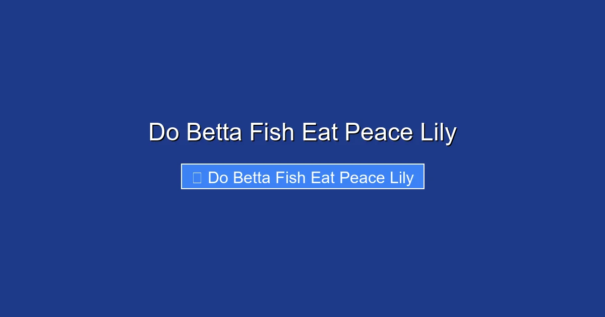 Do Betta Fish Eat Peace Lily