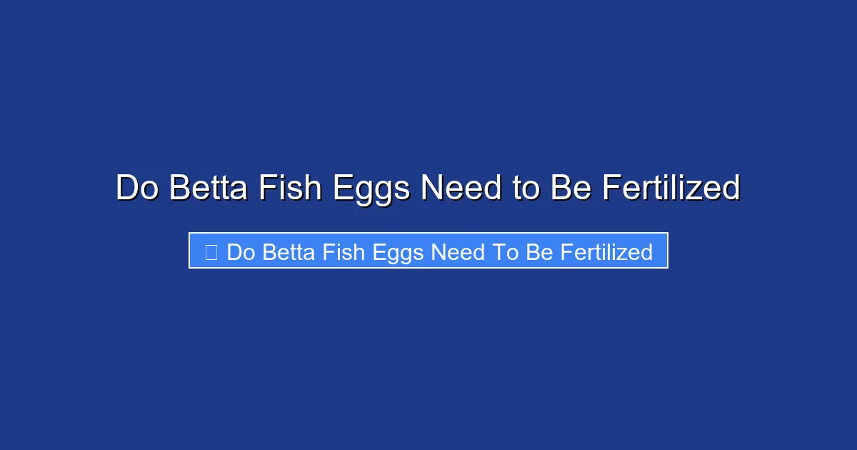 Do Betta Fish Eggs Need to Be Fertilized