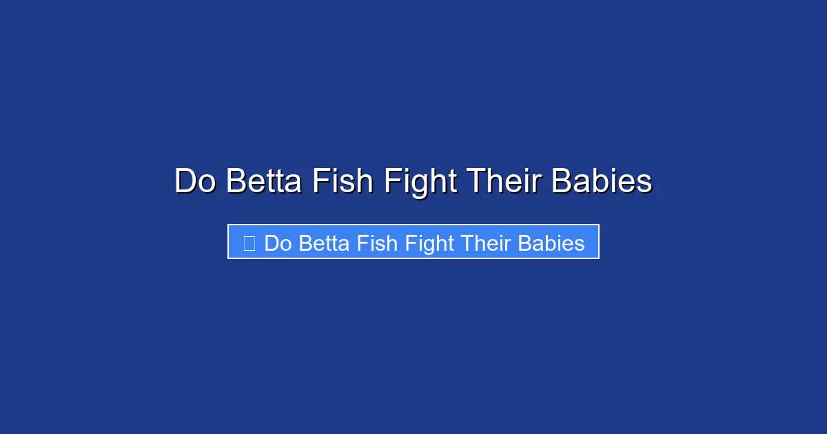 Do Betta Fish Fight Their Babies