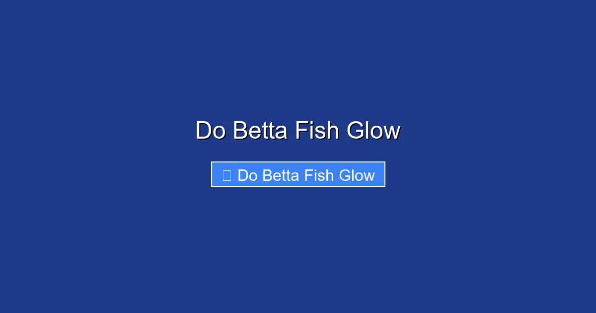 Do Betta Fish Glow