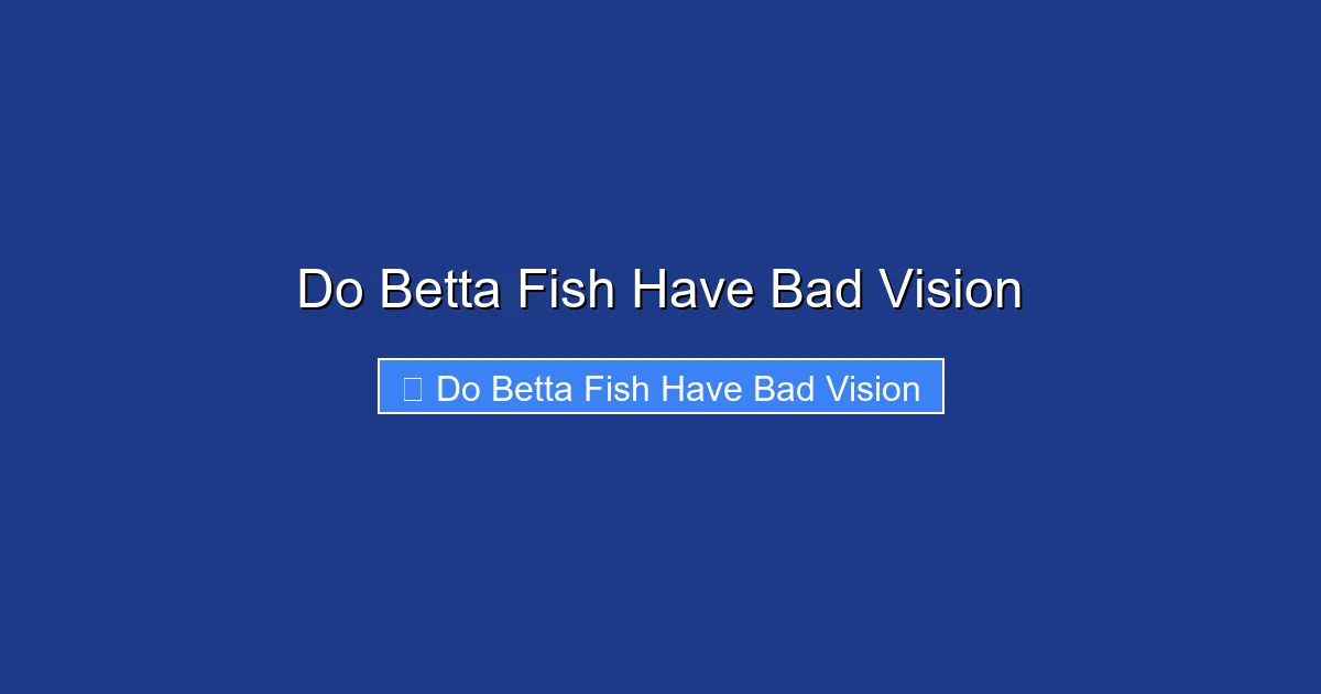 Do Betta Fish Have Bad Vision