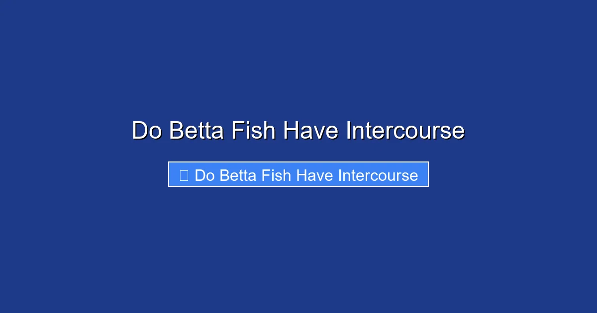 Do Betta Fish Have Intercourse