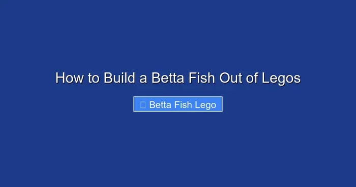 How to Build a Betta Fish Out of Legos